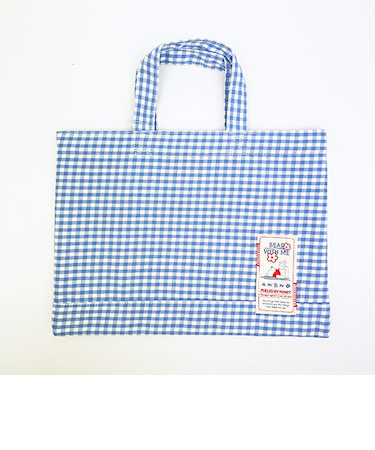 ディズニー くまのプーさん ミニレッスントートバッグ ブルー ギンガムチェック ランチ Disney