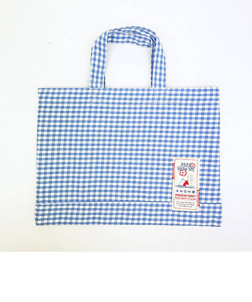 ディズニー くまのプーさん ミニレッスントートバッグ ブルー ギンガムチェック ランチ Disney