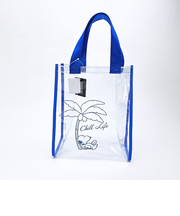 スヌーピー PVCクリアトートバッグ(M) ブルー チルライフ SNOOPY