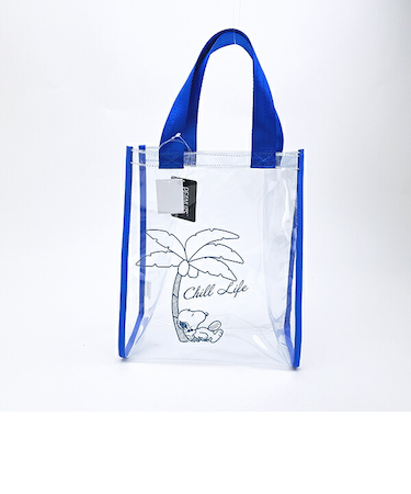 スヌーピー PVCクリアトートバッグ(M) ブルー チルライフ SNOOPY