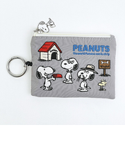 スヌーピー オール 刺繍パスポーチ グレー SNOOPY