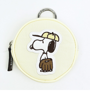 スヌーピー サークルポーチ アイボリー ベースボール SNOOPY