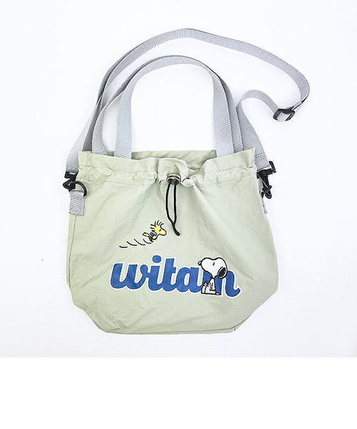 スヌーピー ウッドストック 巾着ショルダーバッグ グリーン SNOOPY