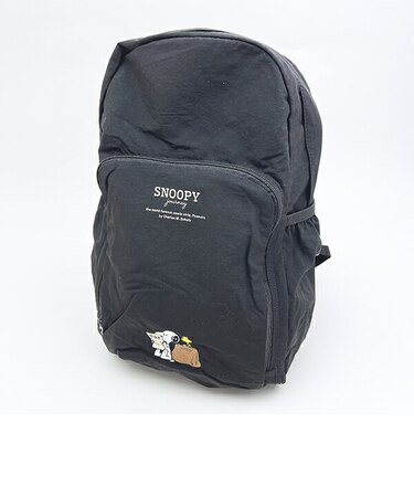 スヌーピー 超軽量たためるリュック ブラック ジャーニー SNOOPY