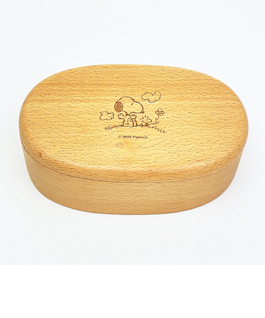 スヌーピー 木製くりぬき ランチボックス (オスワリ) SNOOPY