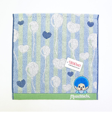 モンチッチ ふうせんハート タオルハンカチ (ブルー)