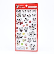内藤ルネ パンダ レッド ぷくぷくジェリーシール 立体シール 文具