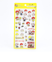 内藤ルネ JON＆AMY イエロー ぷくぷくジェリーシール 立体シール 文具