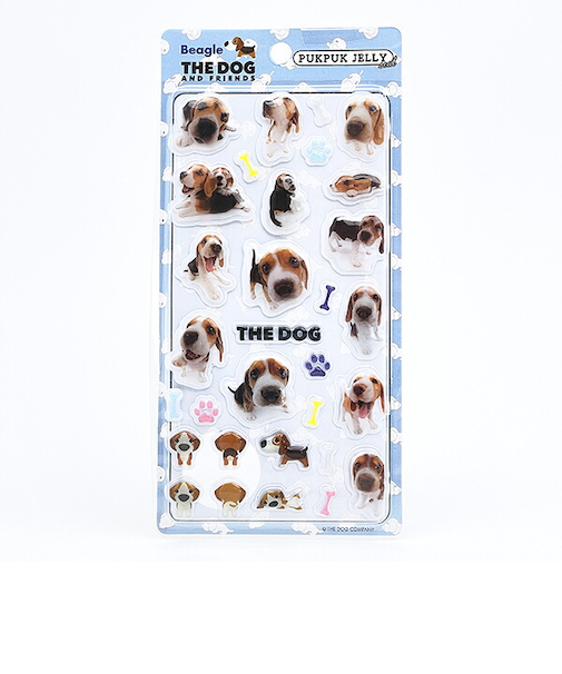 THE DOG ビーグル ぷくぷくジェリーシール 立体シール 犬 文具