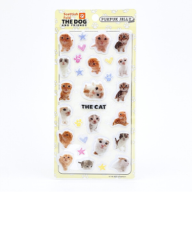 THE DOG スコティッシュフォールド ぷくぷくジェリーシール 立体シール 猫 文具