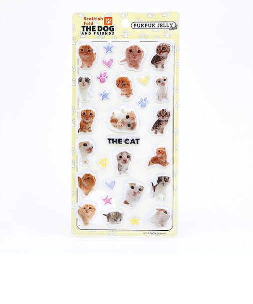 THE DOG スコティッシュフォールド ぷくぷくジェリーシール 立体シール 猫 文具