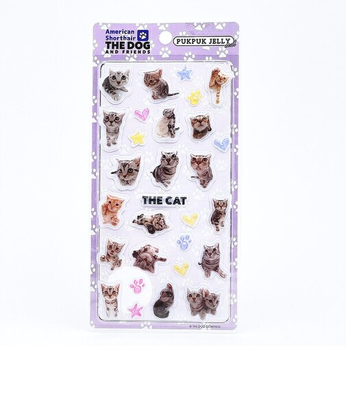 THE DOG アメリカンショートヘア ぷくぷくジェリーシール 立体シール 猫 文具
