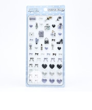 エレガントブルー ぷくぷくジェリーシール 立体シール リボン ハート 女の子 文具