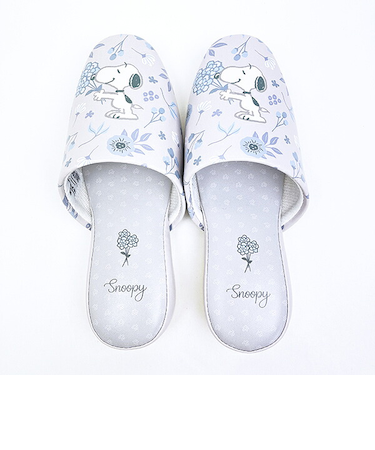 スヌーピー 拭けるPVCスリッパ グレー ブロッサム SNOOPY