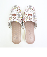 ミッフィー miffy 拭けるPVCスリッパ ブラウン フルフラワー