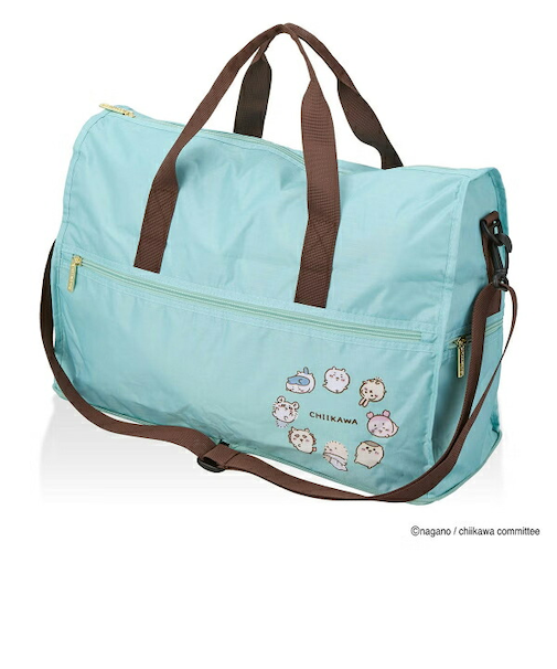 ちいかわ 折りたたみボストンバッグ  ( ミントサークル)  Mサイズ