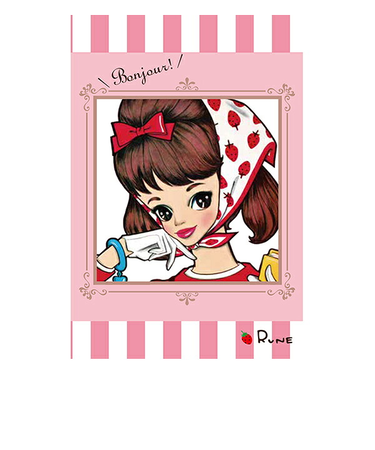 内藤ルネ いちごスカーフの少女 ポストカード 文具