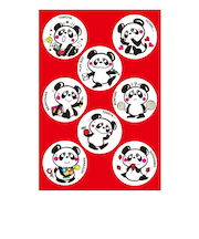 内藤ルネ パンダ8 ポストカード 文具