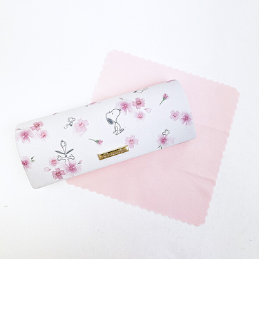 スヌーピー 眼鏡ケース ホワイト ふんわり桜 SNOOPY