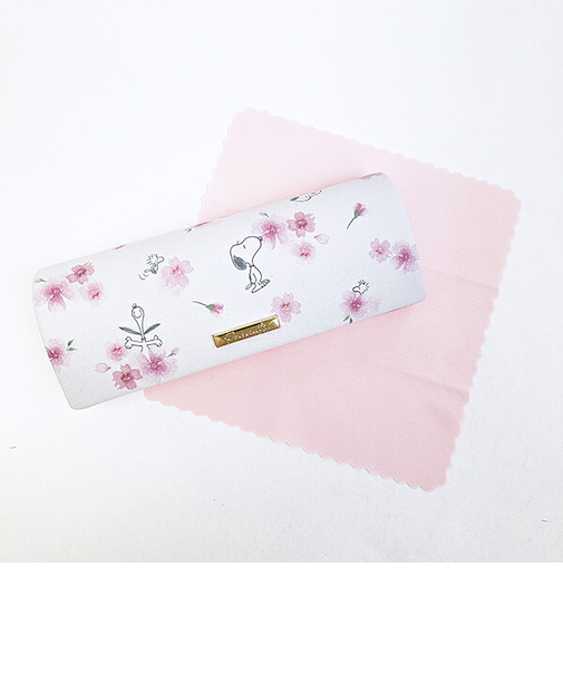 スヌーピー 眼鏡ケース ホワイト ふんわり桜 SNOOPY