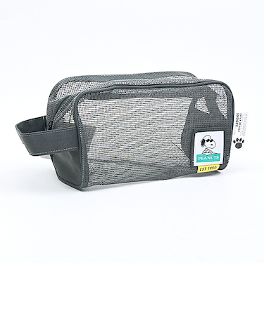 スヌーピー ジョー・クール ラバーメッシュポーチ グレー SNOOPY