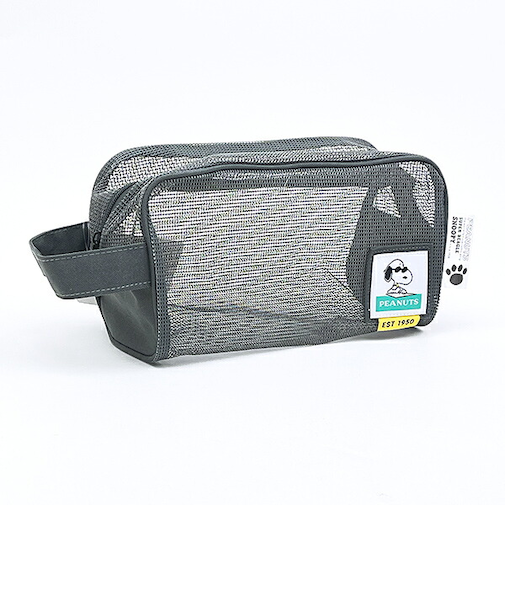 スヌーピー ジョー・クール ラバーメッシュポーチ グレー SNOOPY