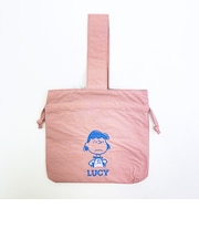 スヌーピー ルーシー 巾着バッグ アップリケ刺? ランチ SNOOPY