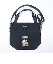 スヌーピー 巾着ショルダーバッグ ジャーニー ブラック SNOOPY