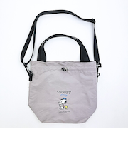スヌーピー 巾着ショルダーバッグ ジャーニー グレー SNOOPY