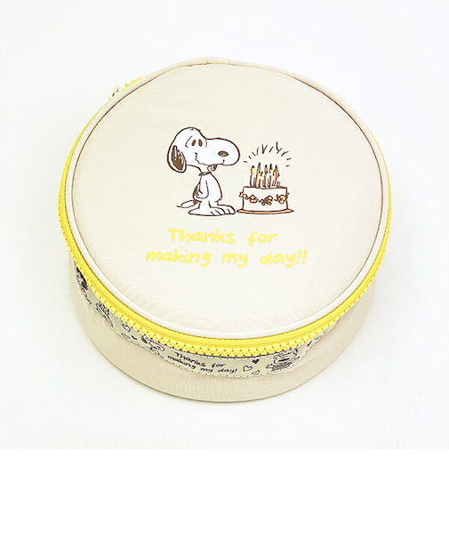 スヌーピー サークルコスメポーチ アイボリー トラベル SNOOPY