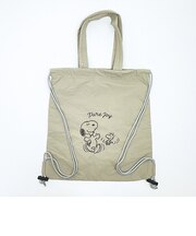 スヌーピー チェックリバーシブルナップザック ベージュ リュック SNOOPY
