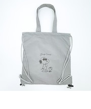 スヌーピー ジョークール チェックリバーシブルナップザック グレー リュック SNOOPY