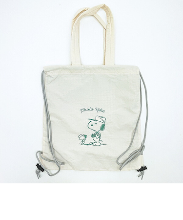 スヌーピー チェックリバーシブルナップザック アイボリー リュック SNOOPY