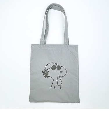 スヌーピー ジョークール チェックリバーシブルトートバッグ グレー SNOOPY