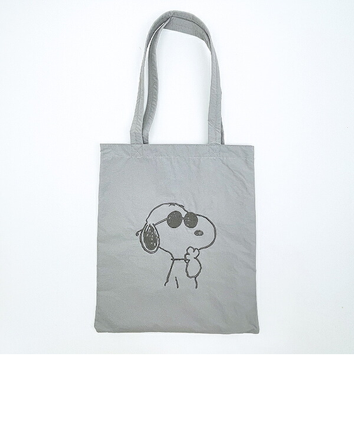 スヌーピー ジョークール チェックリバーシブルトートバッグ グレー SNOOPY