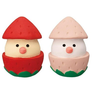 デコレ(DECOLE) コンコンブル コンコンファームとれたていちごカフェ 紅白いちご文鳥(セット) フィギュア 置物