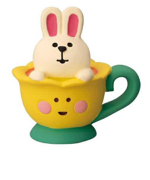 デコレ(DECOLE) コンコンブル お花の国のアリス ティーカップうさぎ イエロー フィギュア 置物