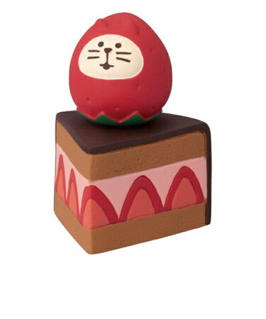 デコレ(DECOLE) コンコンブル 洋菓子コンブルジャンボないちごフェア いちご猫だるまのチョコケーキ フィギュア 置物