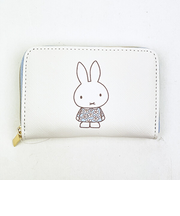 ミッフィー miffy コインケース ( オフホワイト) お財布 フラワードレス柄 小物シリーズ