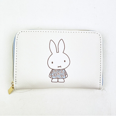 ミッフィー miffy コインケース ( オフホワイト) お財布 フラワードレス柄 小物シリーズ