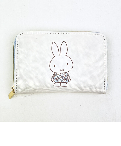 ミッフィー miffy コインケース ( オフホワイト) お財布 フラワードレス柄 小物シリーズ