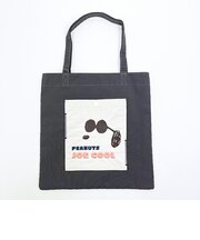 スヌーピー ワッペン ジョー・クール お出かけトートバッグ ブラック ランチ SNOOPY