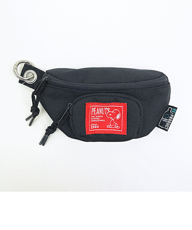 スヌーピー ネームスヌーピー ウエスト型ミニポーチ ブラック SNOOPY