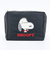 スヌーピー アップリケ刺繍 スクエアポーチ ブラック SNOOPY