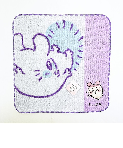 ちいかわ 運んでる タオルハンカチ パープル