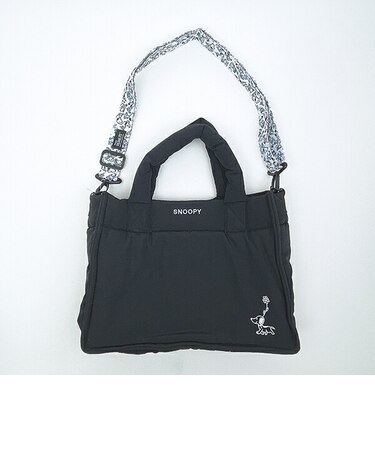 スヌーピー トートショルダーバッグ ブラック PEANUTS 75th SNOOPY