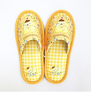 サンリオ ポムポムプリン スリッパ フラワーガーデン イエロー Sanrio