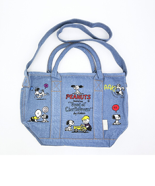 スヌーピー 刺繍2WAYショルダーバッグ サックス ROOTOTE ルートート SNOOPY