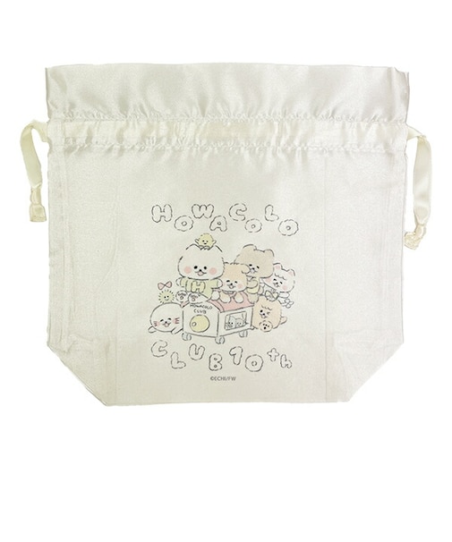 ほわころくらぶ 10周年記念 サテンフリルポーチ巾着