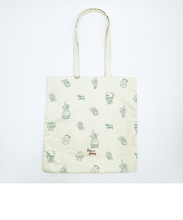 トムとジェリ― 総柄トートバッグ スウィーツ アイボリー トムジェリ